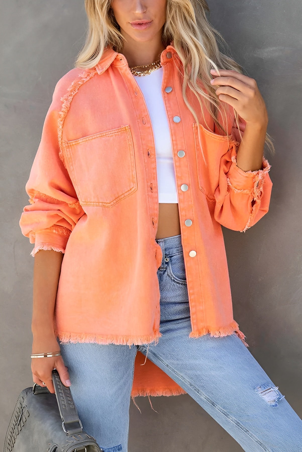 Olivia™ | Veste en Denim Élégante avec Rayures et Poches