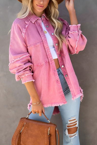 Olivia™ | Veste en Denim Élégante avec Rayures et Poches
