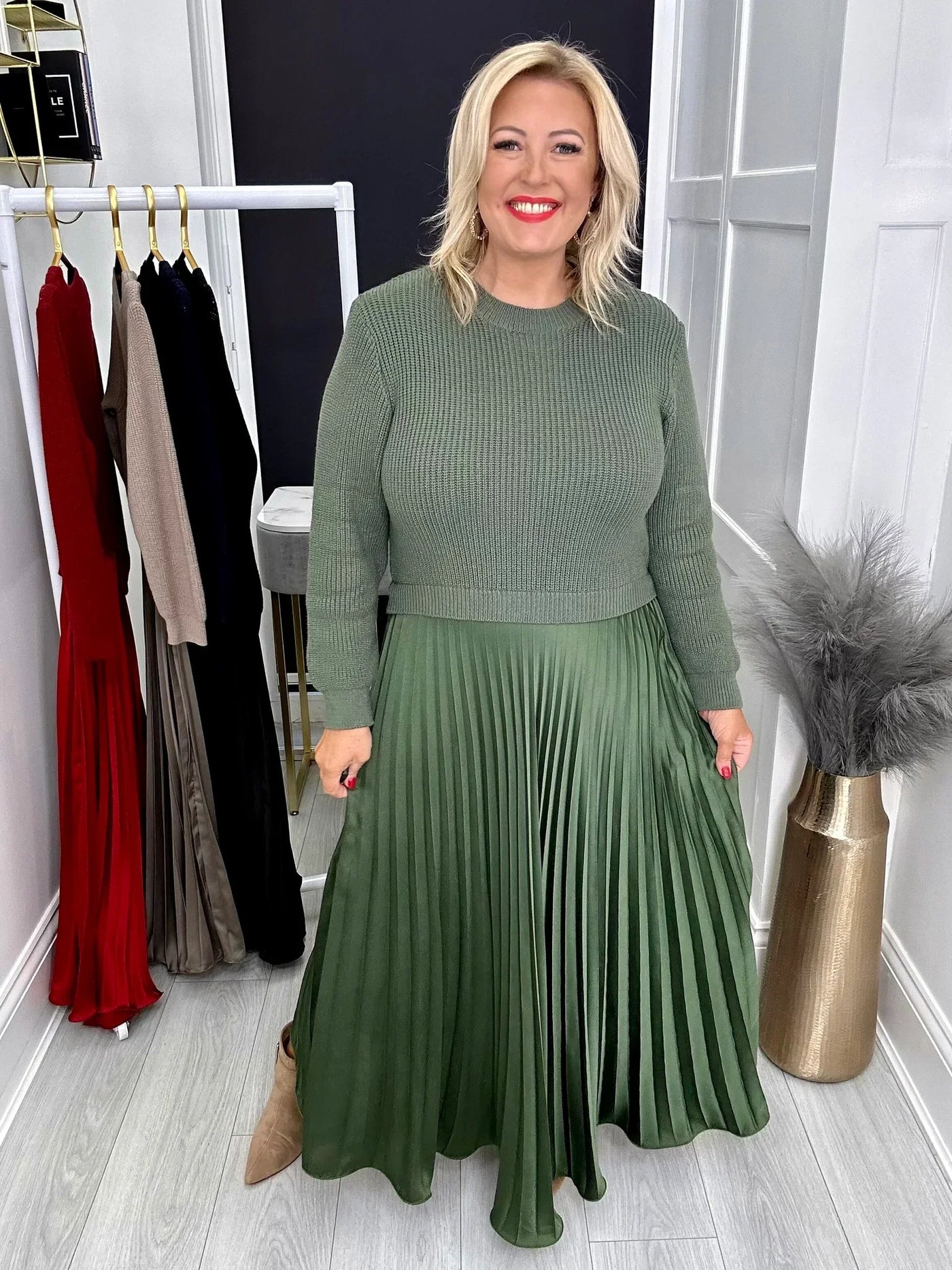 Sophia | Robe d'hiver unique avec détail de jupe - Pour un look mince et élégant