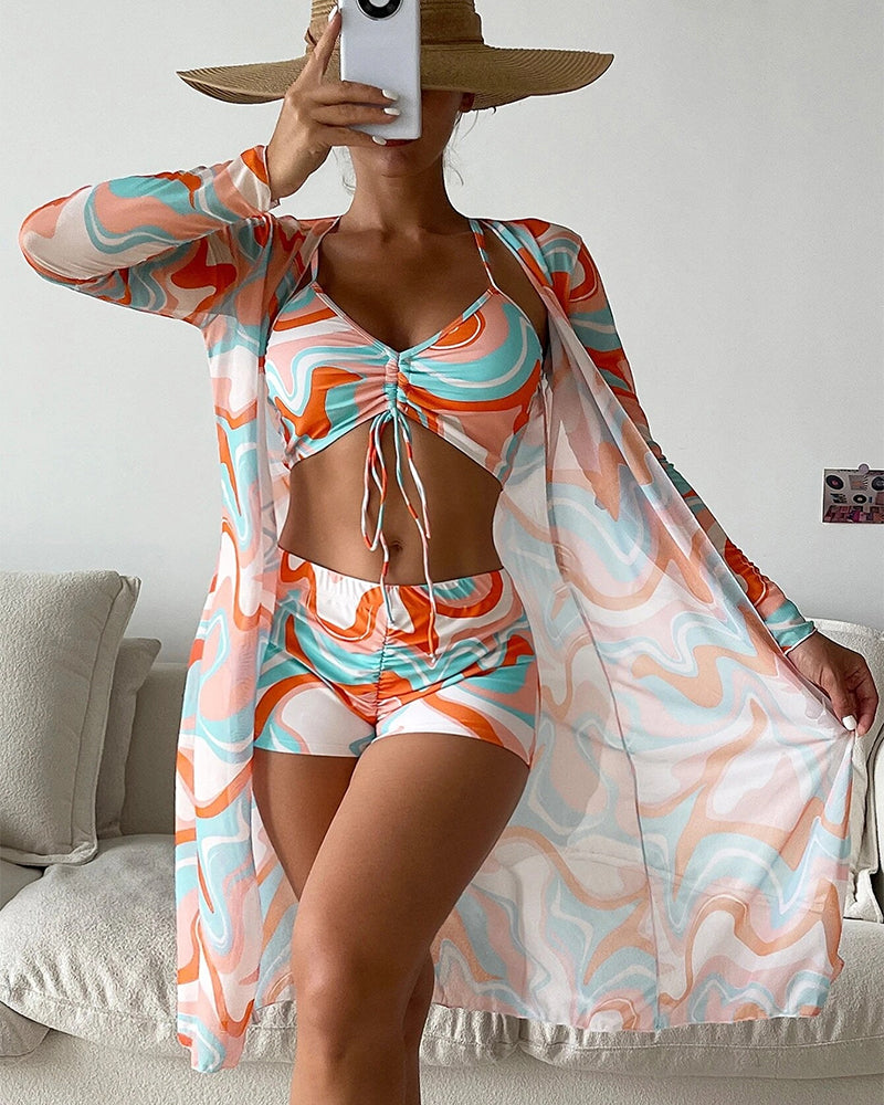 Laluna® | Ensemble de bikini 3 pièces avec imprimé