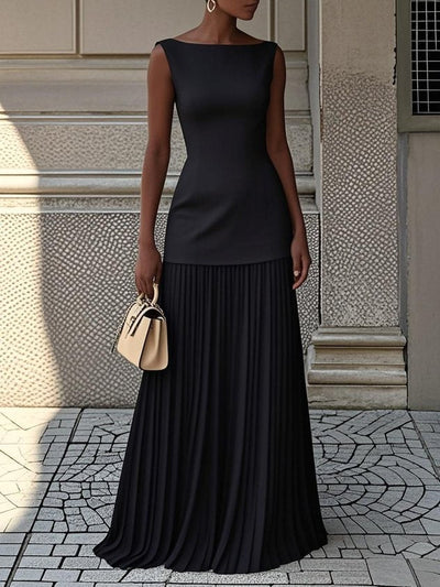 Serena - Robe Maxi Plissée