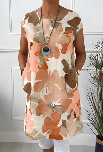 Ellen™ | Robe légère à motif papillon avec encolure ronde