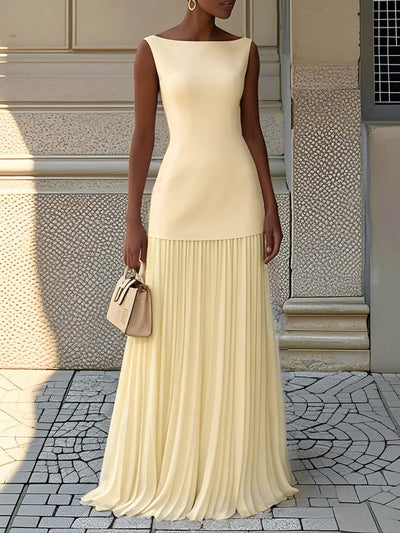 Serena - Robe Maxi Plissée
