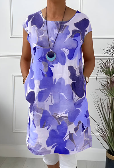 Ellen™ | Robe légère à motif papillon avec encolure ronde