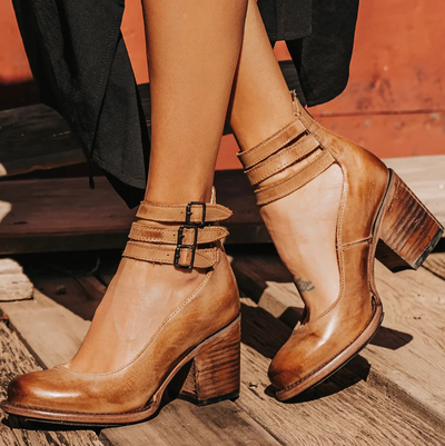 Bea™ | Élégance Vintage Chaussures à Talons en Cuir