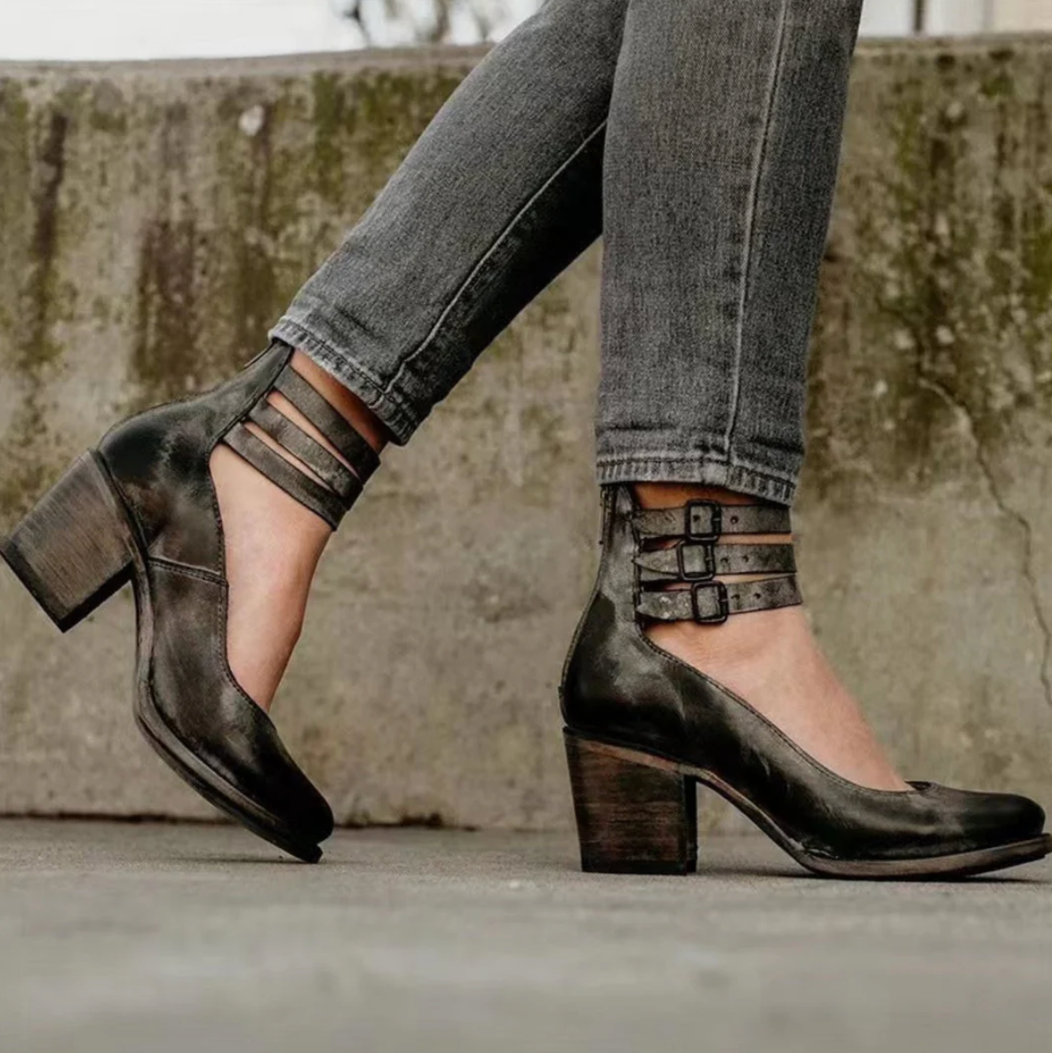 Bea™ | Élégance Vintage Chaussures à Talons en Cuir