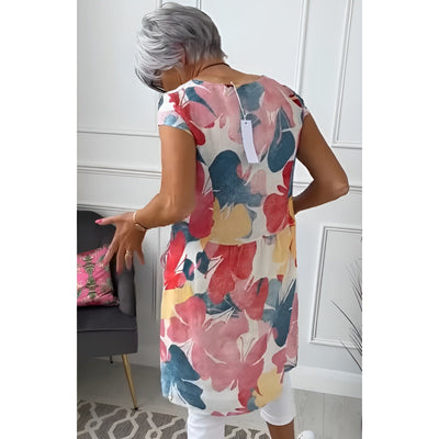 Ellen™ | Robe légère à motif papillon avec encolure ronde